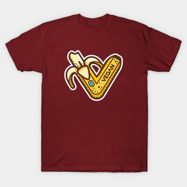 Banana, Vegan, Vegetarian, funny, Plant-Based Clothing, Fruit, Expression, Healthy, Cute T-Shirt by Gr1Fan